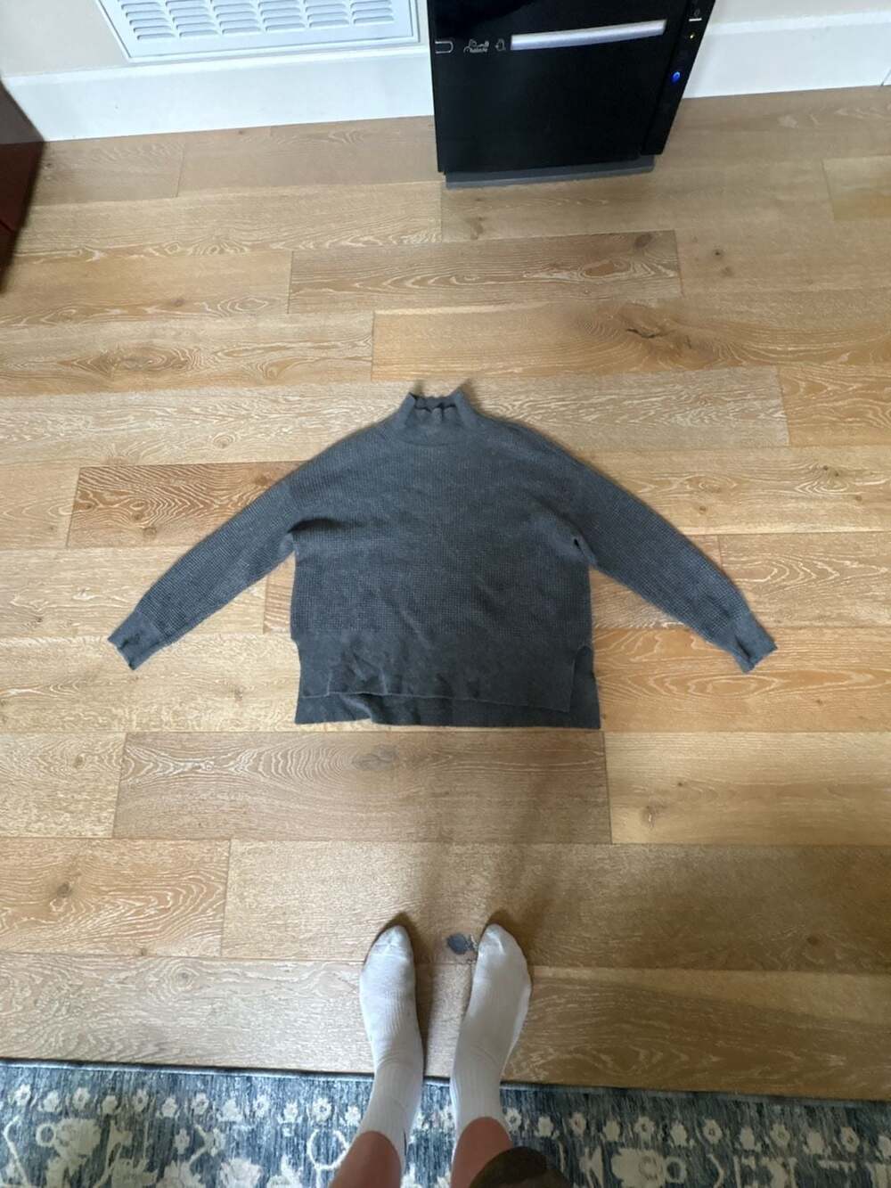 Everlane Women's Oversized Mock Neck Sweater in Charcoal Grey